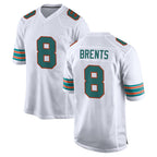 M.Dolphins #8 JuJu Brents Player White Limited Home Game Ddoa Stitched Jerseys
