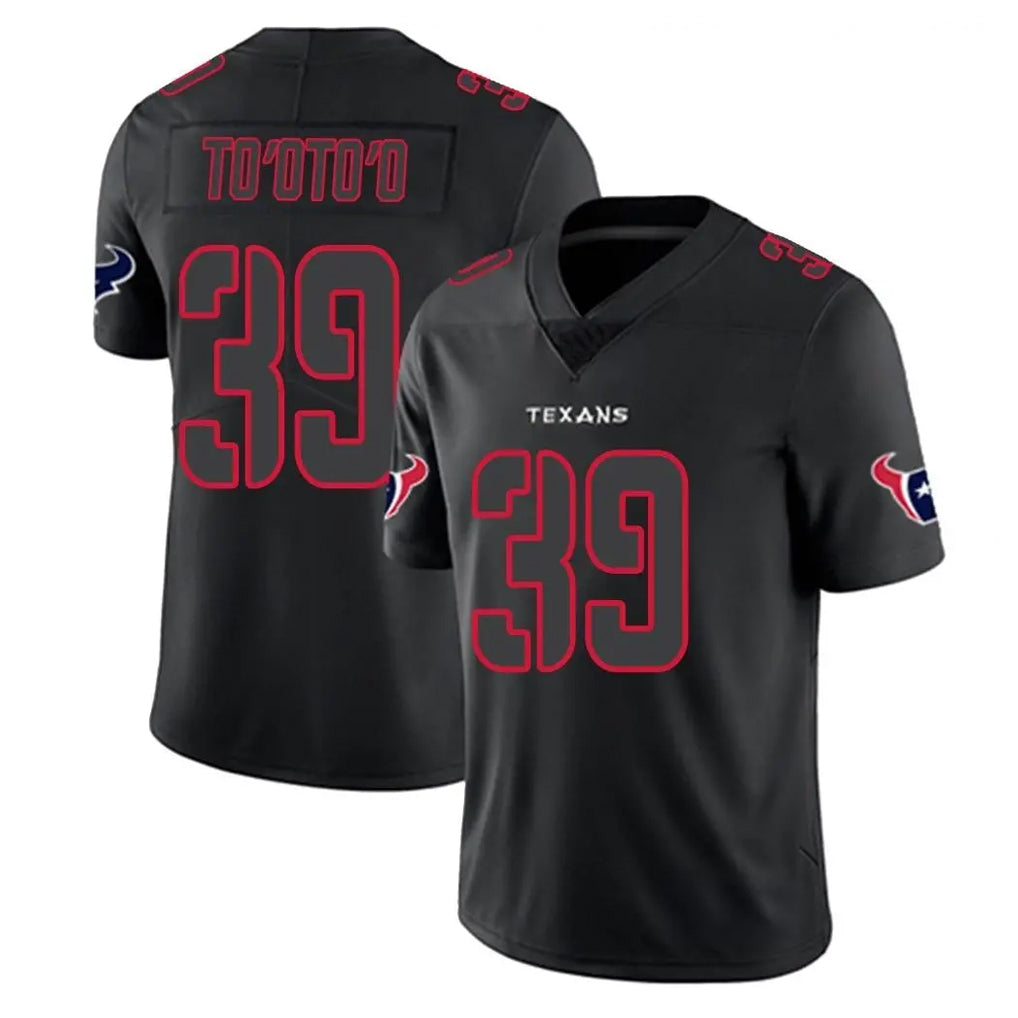 H.Texans #39 Henry To'oTo'o Player Black Impact Limited Game Ddoa Stitched Jerseys