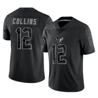 H.Texans #12 Nico Collins Player Black Reflective Limited Game Ddoa Stitched Jerseys