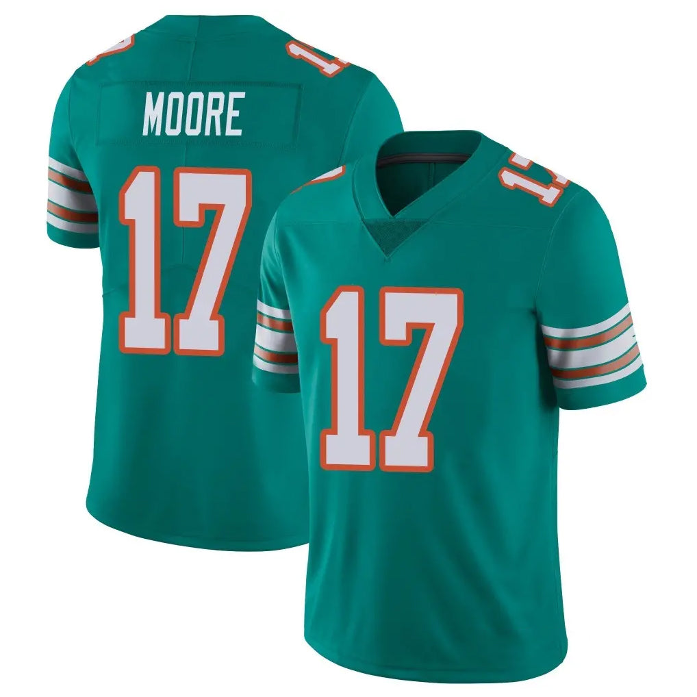 M.Dolphins #17 Trey Moore Player Aqua Limited Alternate Vapor Untouchable Home Game Ddoa Stitched Jerseys