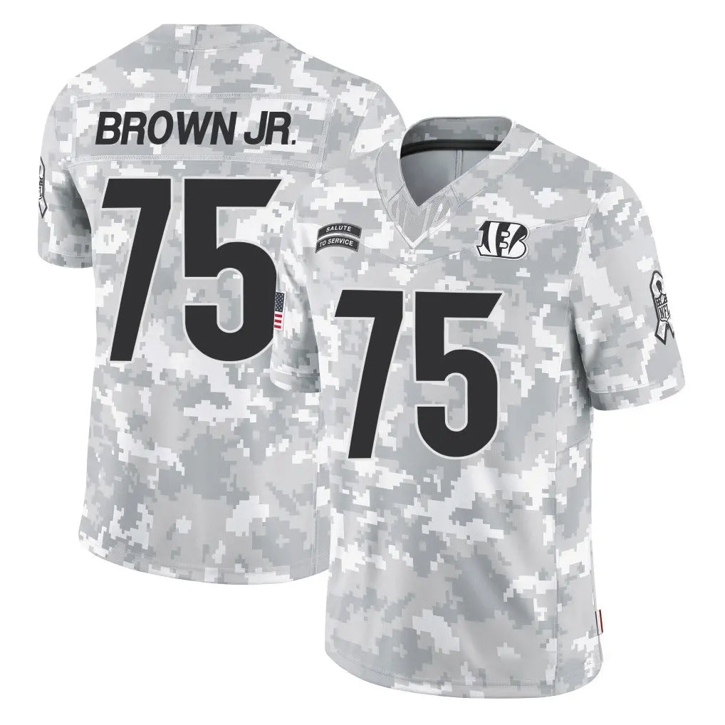 C.Bengals #75 Orlando Brown Jr. Player Arctic Camo Salute to Service Limited Ddoa Stitched Jerseys