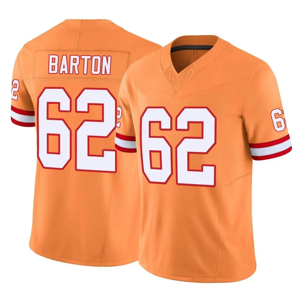TB.Buccaneers #62 Graham Barton Player Orange Limited Vapor F.U.S.E. Home Game Ddoa Stitched Jerseys