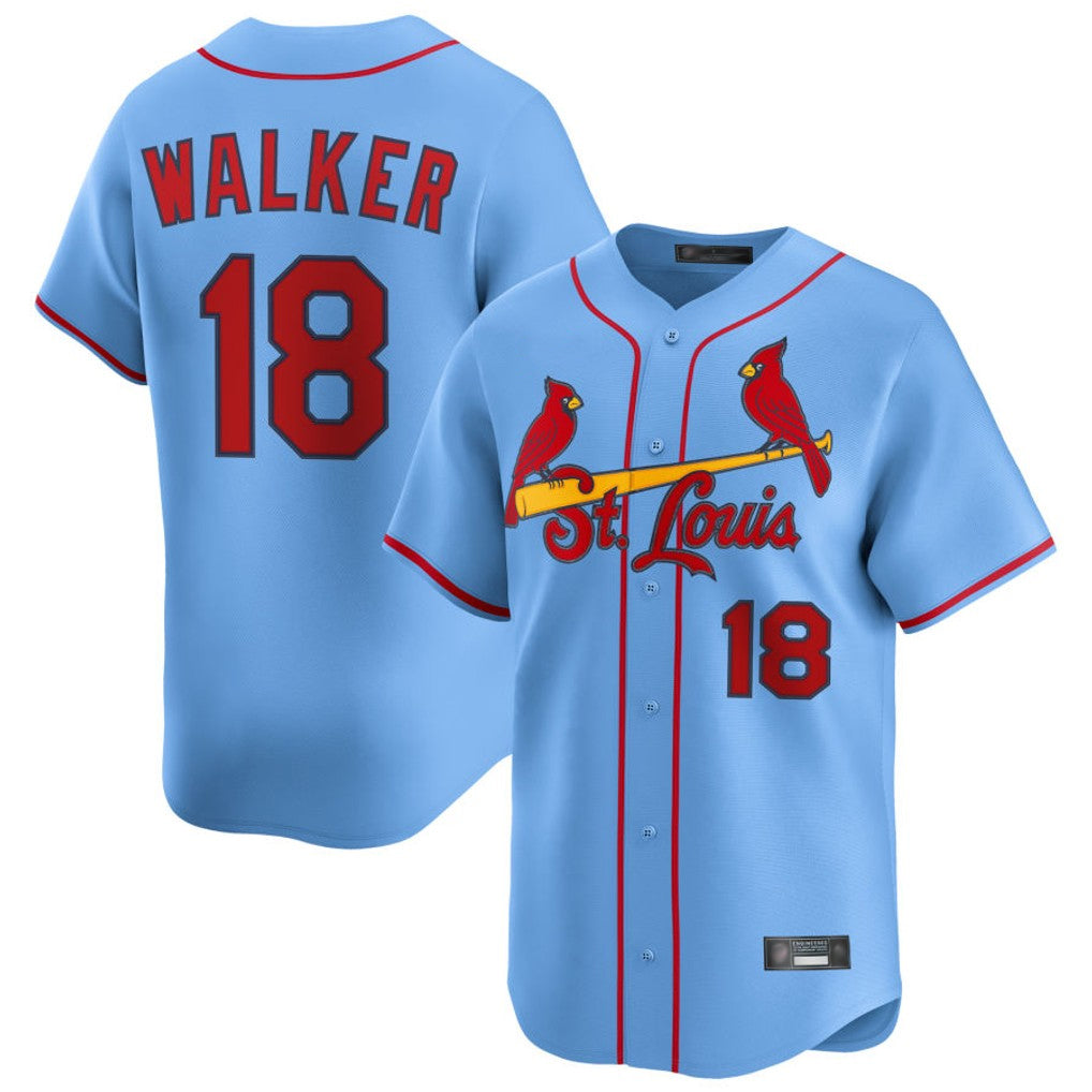St. Louis Cardinals #18 Jordan Walker Player Light Blue Home Limited Ddoa Stitched Jerseys