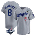 LA.Dodgers #8 Enrique Hern¨¢ndez Player Gray World Series Limited Home Ddoa Stitched Jerseys
