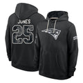 NE.Patriots #25 Marcus Jones Player 2026 Black Logo Pullover Hoodies Limited Game Ddoa Stitched Jerseys