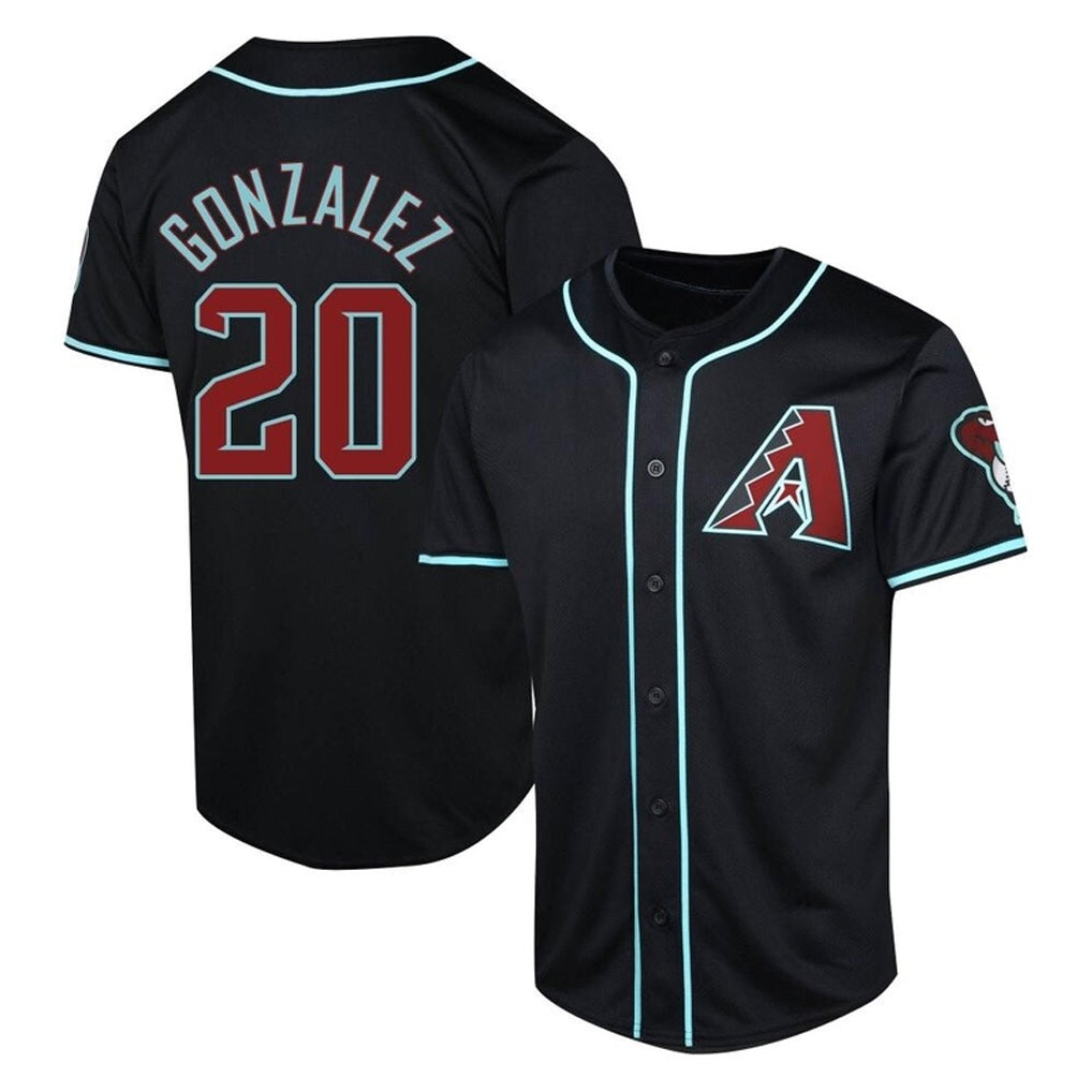 A.Diamondbacks #20 Luis Gonzalez Player Black Fashion Out Home Game Ddoa Stitched Jerseys