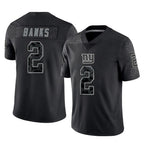 NY.Giants #2 Deonte Banks Player Black Limited Reflective Home Game Ddoa Stitched Jerseys