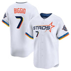H.Astros #7 Craig Biggio Player White City Connect Limited Home Ddoa Stitched Jerseys