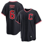 C.Guardians #6 David Fry Player Navy Home Game Ddoa Stitched Jerseys