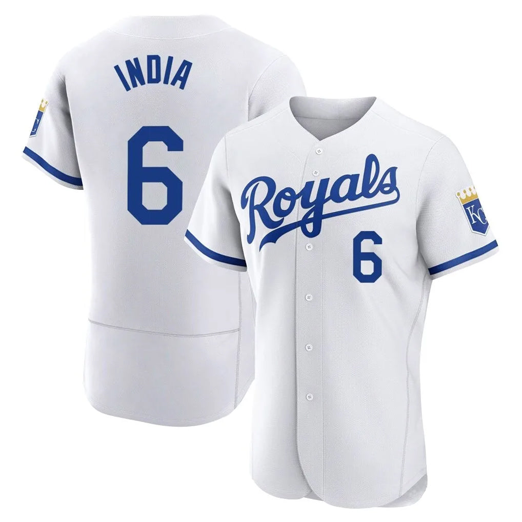 KC.Royals #6 Jonathan India Player White Limited Elite Home Game Ddoa Stitched Jerseys