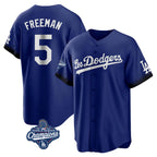 LA.Dodgers #5 Freddie Freeman Player Royal World Series Meet City Connect Home Game Ddoa Stitched Jerseys