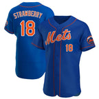 NY.Mets #18 Darryl Strawberry Player Royal Limited Elite Home Ddoa Stitched Jerseys