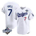 LA.Dodgers #7 Blake Snell Player White Game Limited World Series Home Ddoa Stitched Jerseys