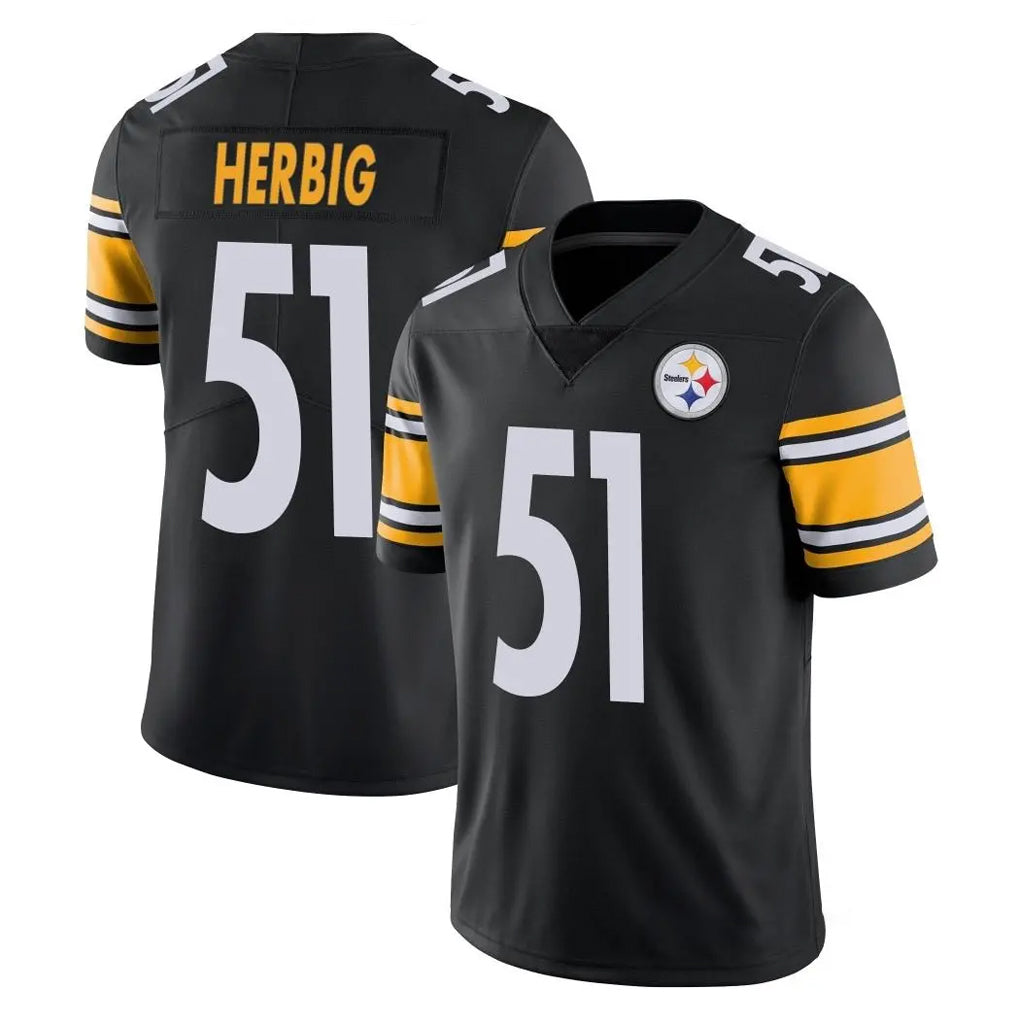 P.Steelers #51 Nick Herbig Player Black Limited Vapor Untouchable Home Game Ddoa Stitched Jerseys