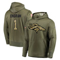 D.Broncos #1 Evan Engram Player Olive Salute to Service Pullover Hoodies Home Game Ddoa Stitched Jerseys