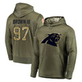 C.Panthers #97 Bobby Brown III Player Olive Salute to Service Hoodies Ddoa Stitched Jerseys