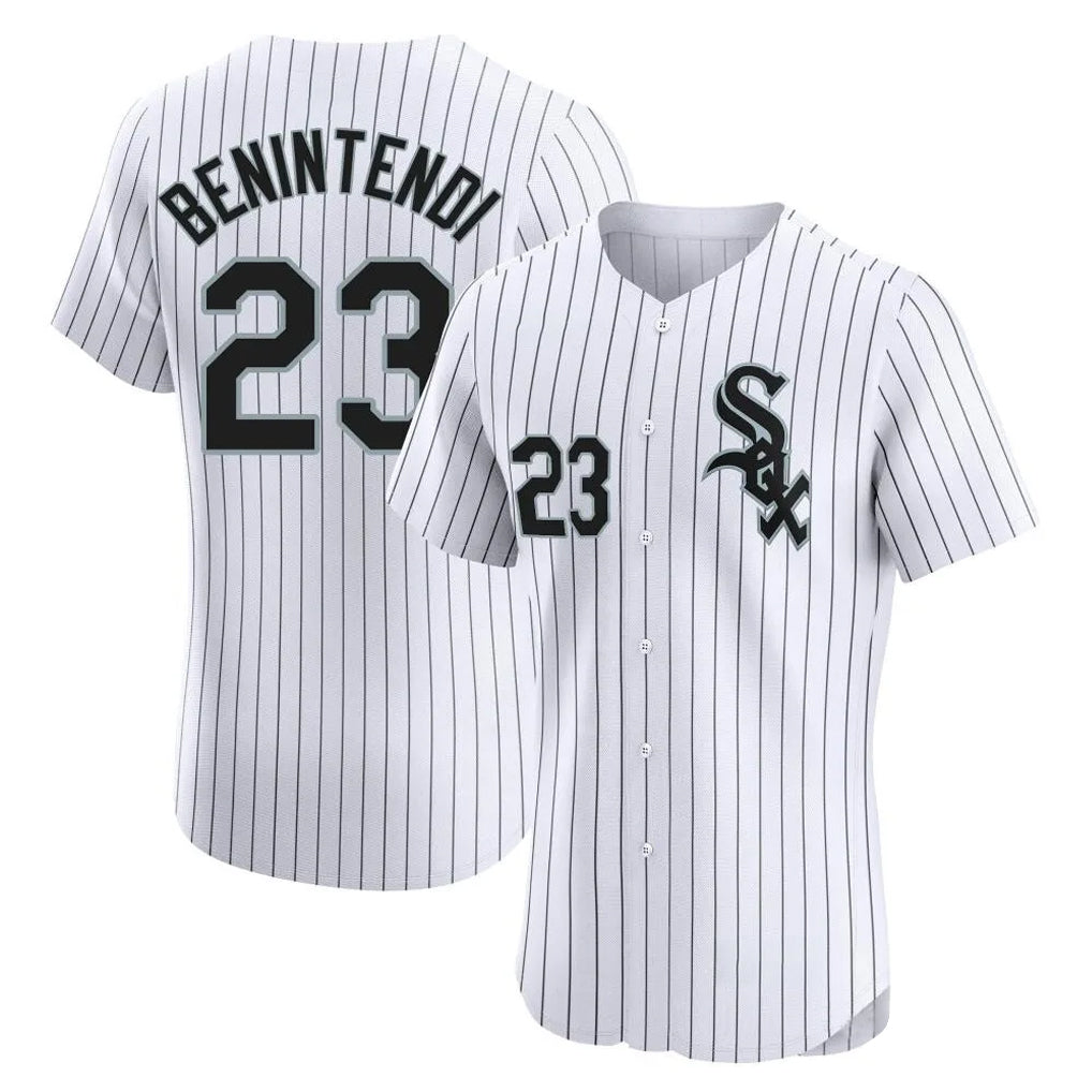 C.White Sox #23 Andrew Benintendi Player White Stripe Limited Elite Home Ddoa Stitched Jerseys