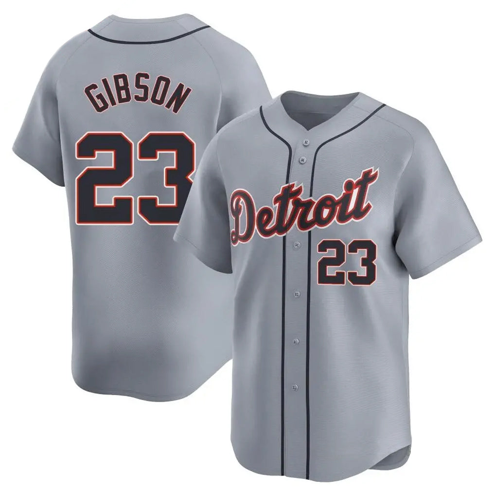 D.Tigers #23 Kirk Gibson Player Gray Home Limited Ddoa Stitched Jerseys