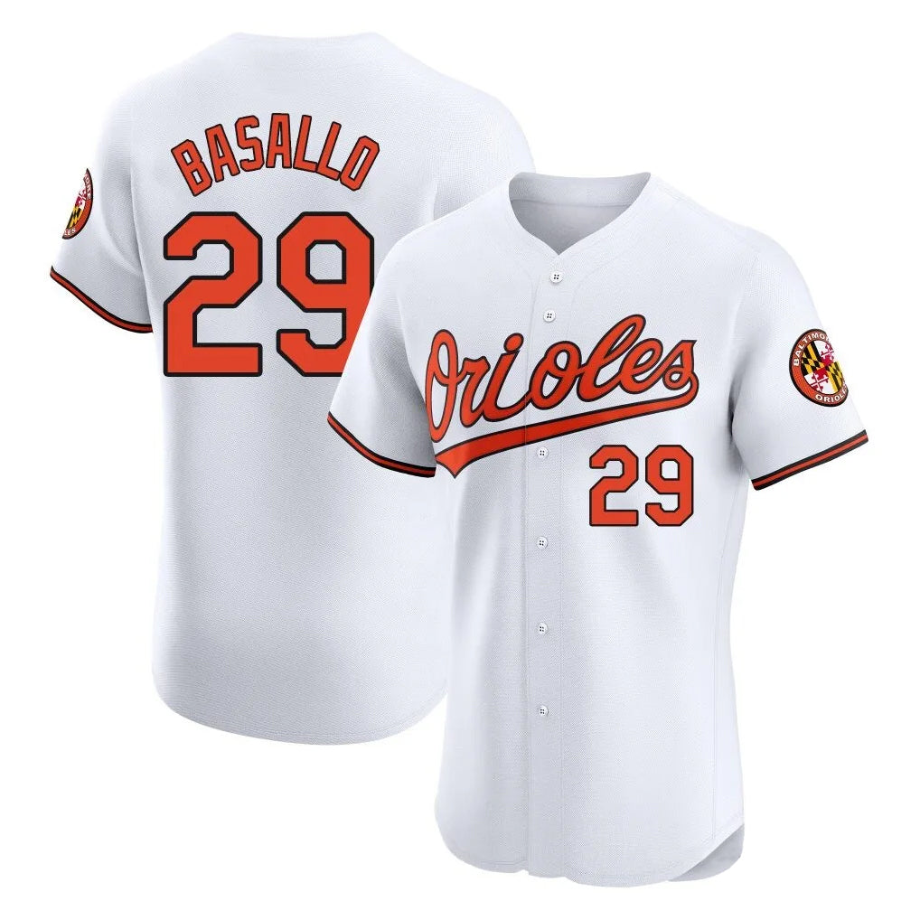 B.Orioles #29 Samuel Basallo Player White Limited Elite Home Game Ddoa Stitched Jerseys