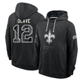 NO.Saints #12 Chris Olave Player 2026 Black Logo Pullover Hoodies Limited Game Ddoa Stitched Jerseys