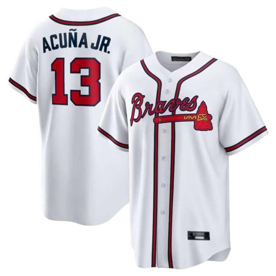 A.Braves #13 Ronald Acuna Jr. Player White Replica Ddoa Stitched Jerseys