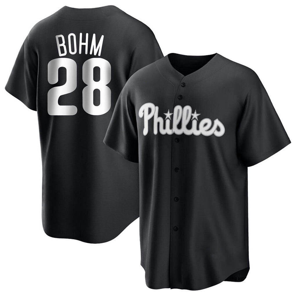 P.Phillies #28 Alec Bohm Player Black Home Game Ddoa Stitched Jerseys