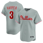 P.Phillies #3 Bryce Harper Player Gray Home Limited Ddoa Stitched Jerseys