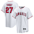 LA.Angels #27 Mike Trout Player White Home Game Ddoa Stitched Jerseys