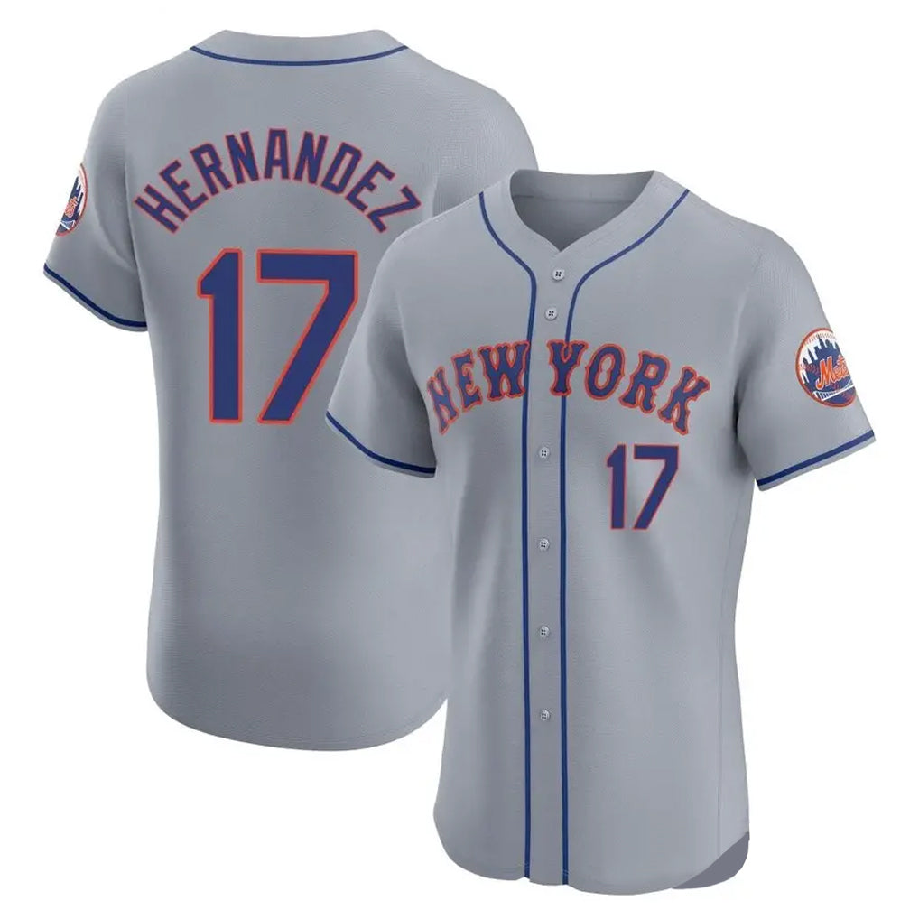 NY.Mets #17 Keith Hernandez Player Gray Road Limited Elite Home Ddoa Stitched Jerseys