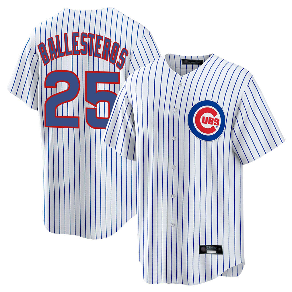 C.Cubs #25 Mois¨¦s Ballesteros Player White Game Home Ddoa Stitched Jerseys