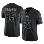 LA.Chargers #69 Cole Strange Player Black Limited Reflective Home Game Stitched Jerseys