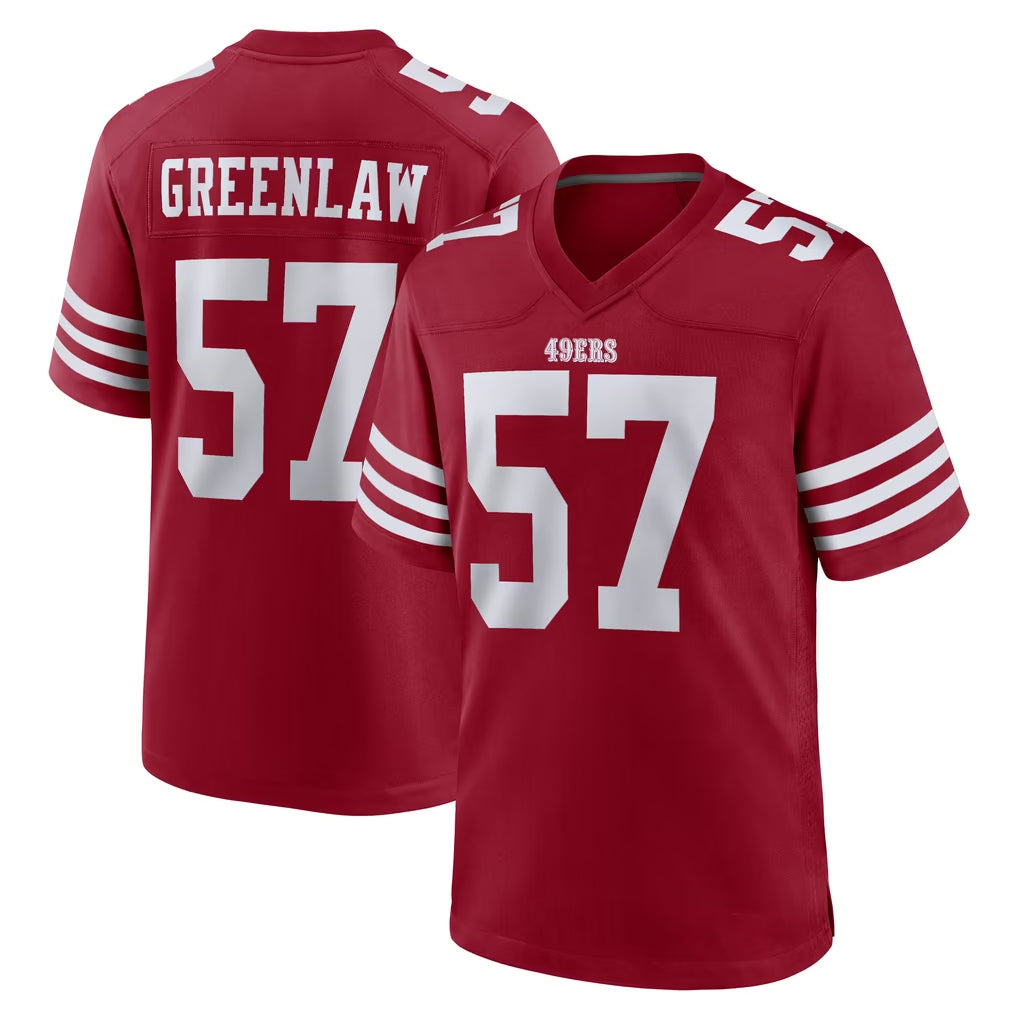 SF.49ers #57 Dre Greenlaw Player Red Game Home Ddoa Stitched Jerseys