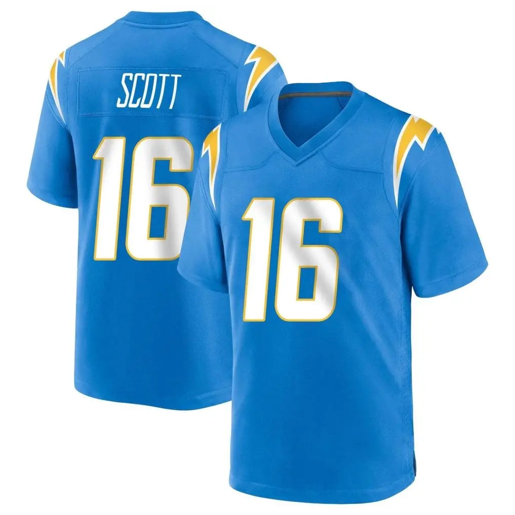 LA.Chargers #16 J.K. Scott Player Blue Home Game Ddoa Stitched Jerseys