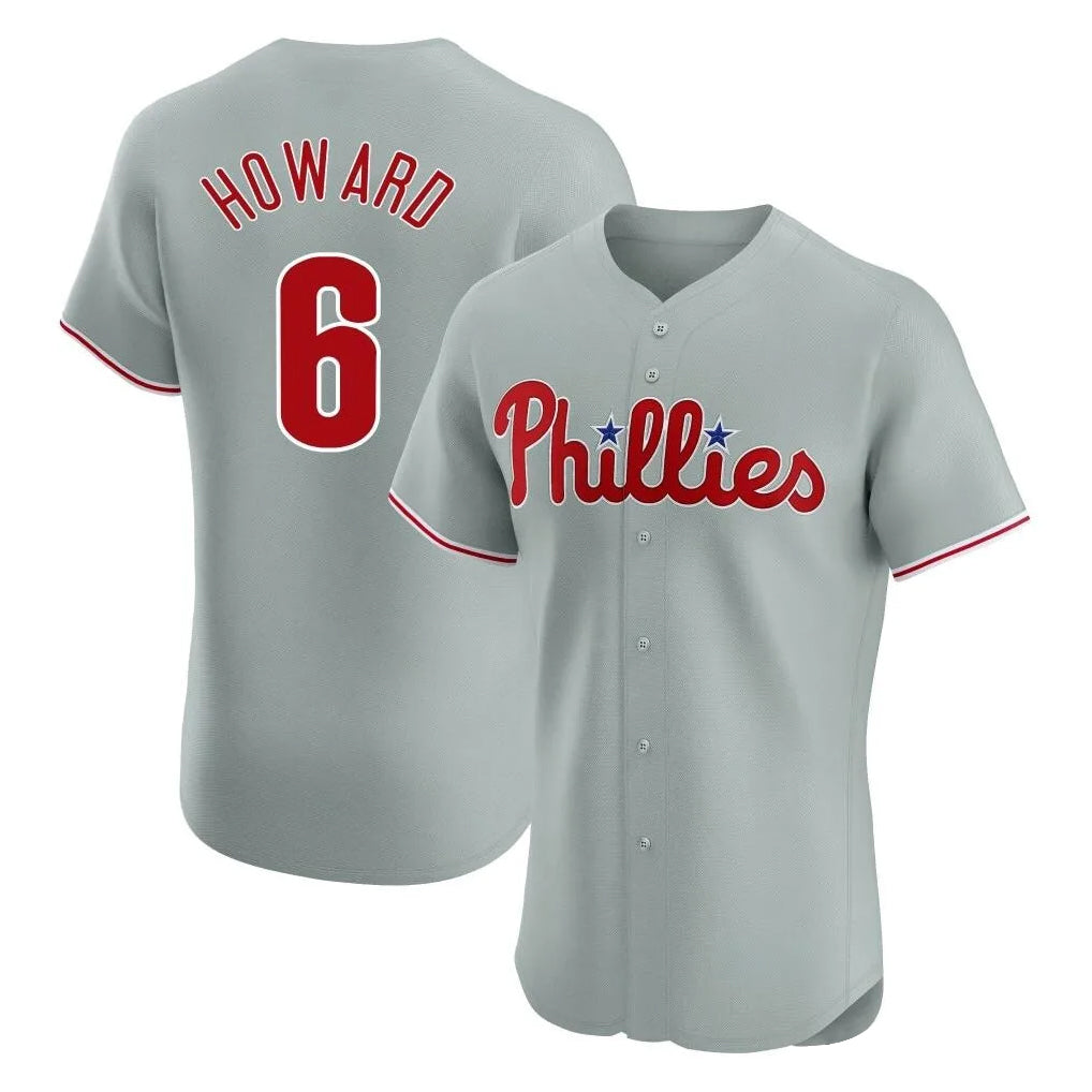 P.Phillies #6 Ryan Howard Player Gray Home Limited Elite Ddoa Stitched Jerseys