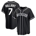 C.Rockies #7 Matt Holliday Player Black Fashion Out Home Game Ddoa Stitched Jerseys