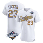 LA.Dodgers #23 Kyle Tucker Player Gold World Series Limited Elite Home Ddoa Stitched Jerseys