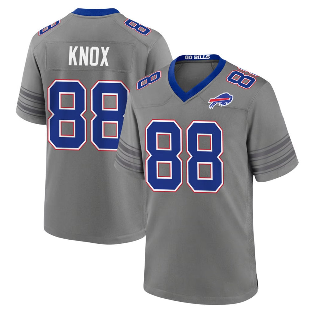 B.Bills #88 Dawson Knox Player Gray Nickel City Home Game Ddoa Stitched Jerseys