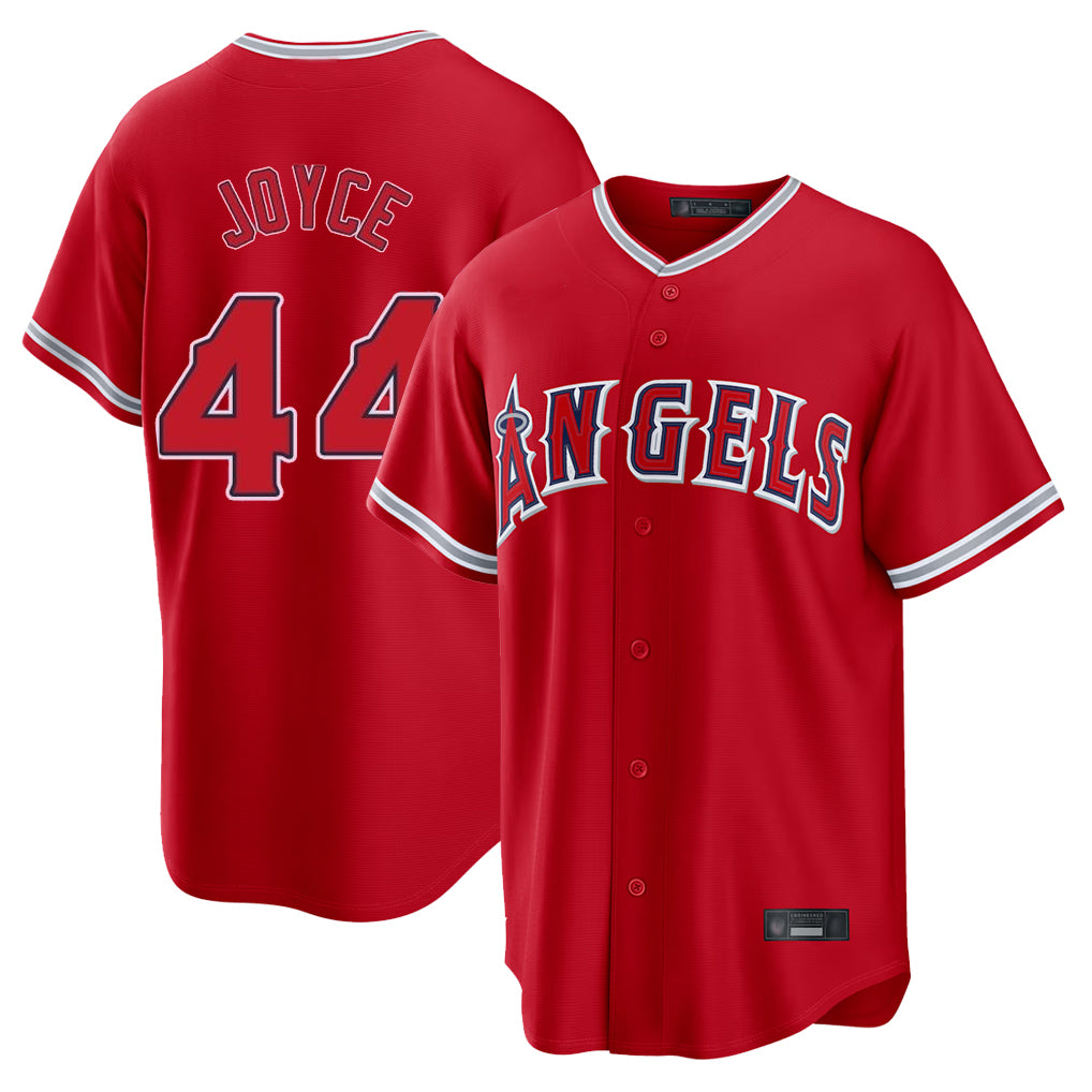 LA.Angels #44 Ben Joyce Player Red Home Game Ddoa Stitched Jerseys