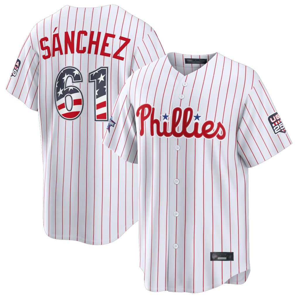 P.Phillies #61 Cristopher Sanchez Player White 2026 All-Star Edition Stars & Stripes Home Game Ddoa250Ys Stitched Jerseys