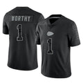 KC.Chiefs #1 Xavier Worthy Player Black Limited Reflective Game Ddoa Stitched Jerseys
