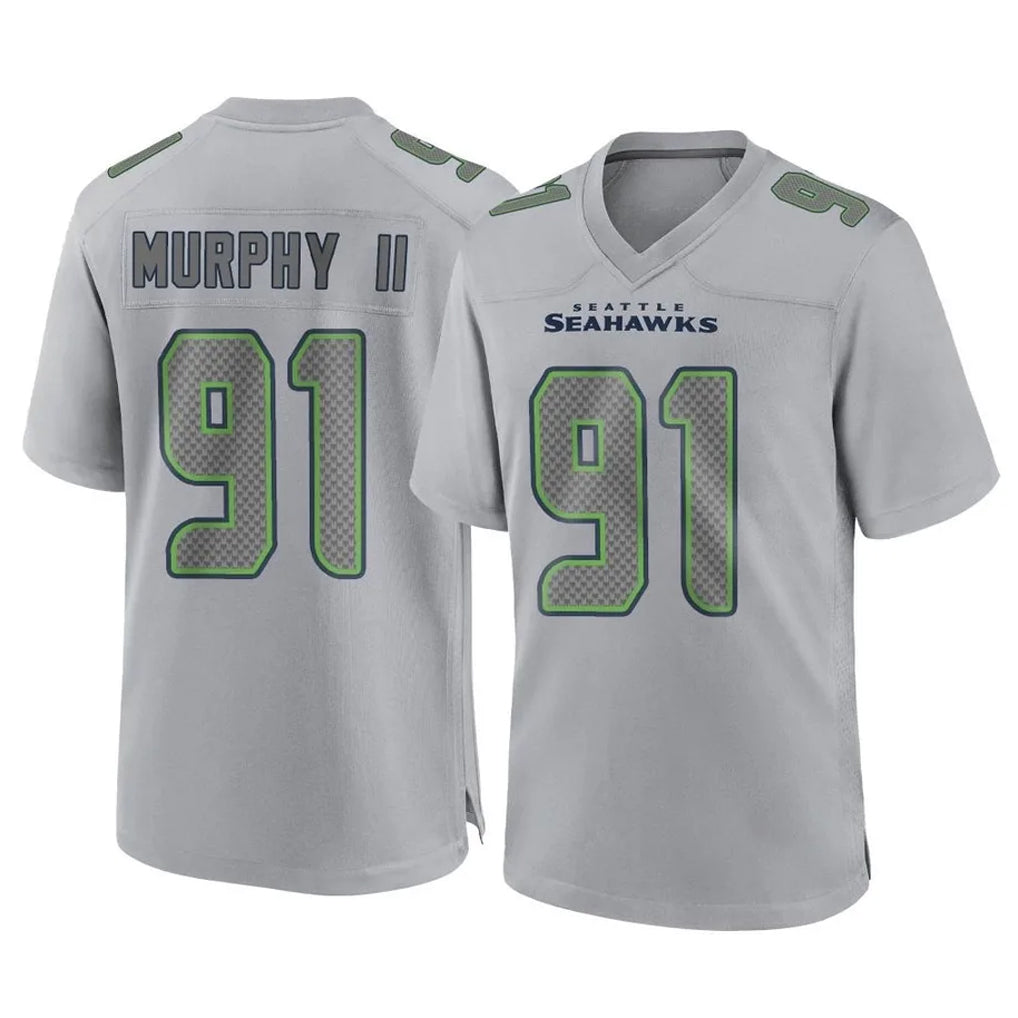 S.Seahawks #91 Byron Murphy II Player Gray Atmosphere Fashion Home Game Ddoa Stitched Jerseys