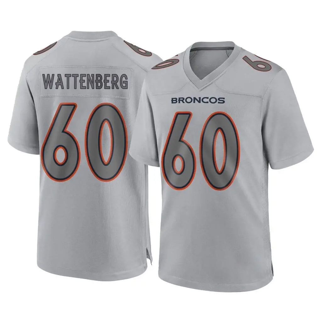 D.Broncos #60 Luke Wattenberg Player Gray Atmosphere Fashion Limited Game Ddoa Stitched Jerseys