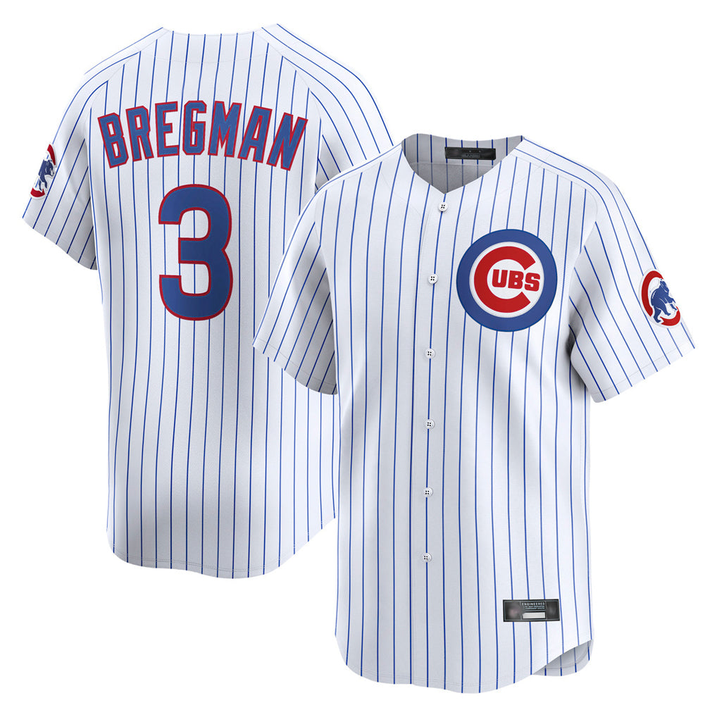 C.Cubs #3 Alex Bregman Player White Limited Home Game Ddoa Stitched Jerseys