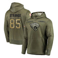 J.Jaguars #85 Brenton Strange Player Olive Salute to Service Pullover Hoodies Home Game Ddoa Stitched Jerseys