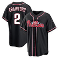 P.Phillies #2 Justin Crawford Player Black Fashion Out Home Game Ddoa Stitched Jerseys