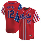 NY.Mets #12 Francisco Lindor Player Red 2025 Independence Day Vapor Premier Limited  Ddoa Stitched Jerseys