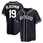 C.Rockies #19 Charlie Blackmon Player Black Fashion Out Home Game Ddoa Stitched Jerseys
