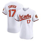B.Orioles #17 Colton Cowser Player White Limited Elite Home Game Ddoa Stitched Jerseys