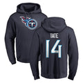 T.Titans #14 Carnell Tate Player Navy Logo Pullover Hoodies Home Game Ddoa Stitched Jerseys