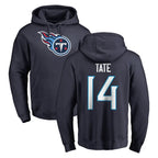 T.Titans #14 Carnell Tate Player Navy Logo Pullover Hoodies Home Game Ddoa Stitched Jerseys